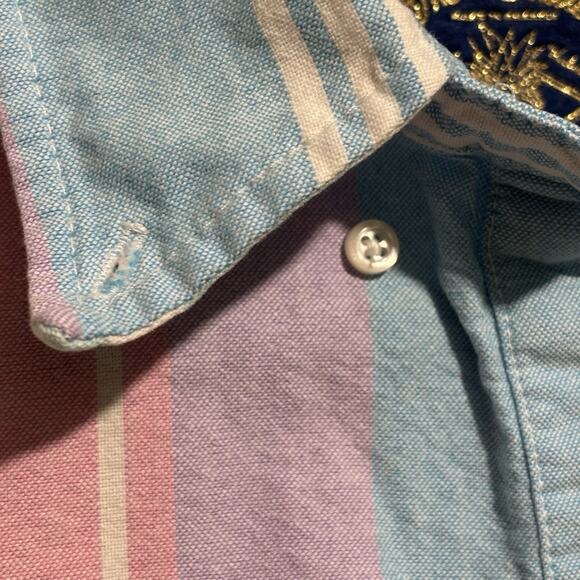 Chubbies The Nutter Polo Shirt Large Colorway Blue White Pink Casual Cabanacore - Picture 4 of 11